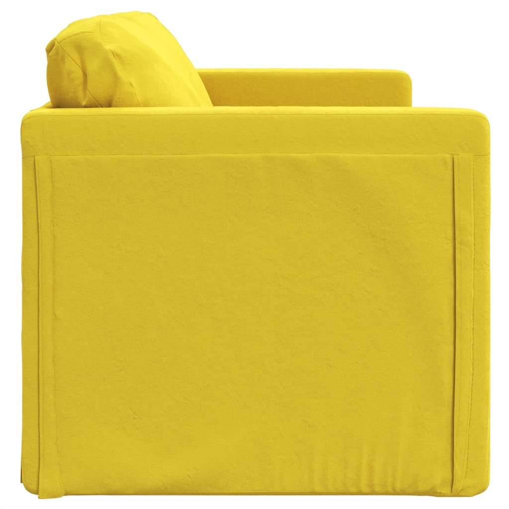 Canapea extensibilă 2 în 1 galben închis 122x204x55 cm catifea
