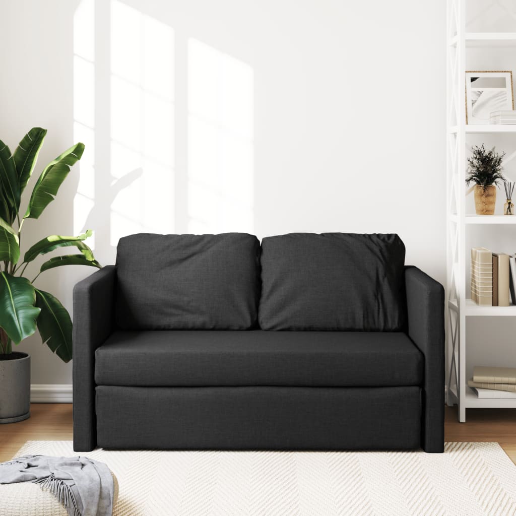 Canapea extensibilă 2 în 1, negru, 112x174x55 cm, textil
