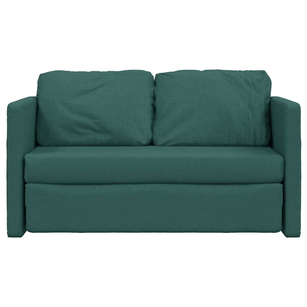 Canapea extensibilă 2 în 1, verde închis, 112x174x55 cm, textil