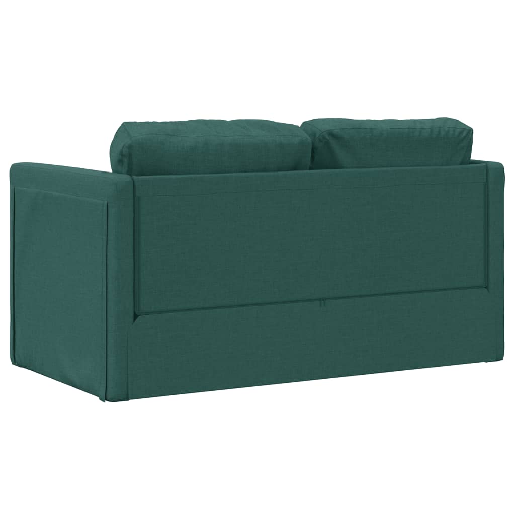 Canapea extensibilă 2 în 1, verde închis, 112x174x55 cm, textil