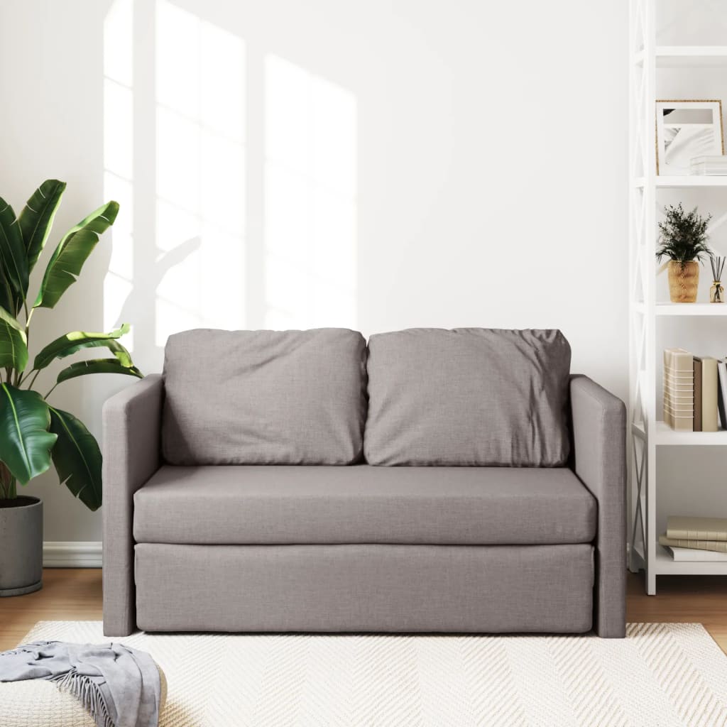 Canapea extensibilă 2 în 1, gri taupe, 112x174x55 cm, textil