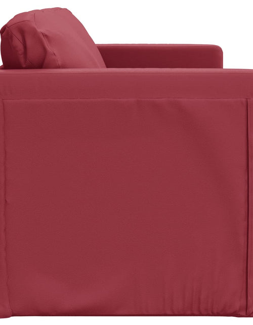 Încărcați imaginea în vizualizatorul Galerie, Canapea extensibilă 2 în 1, roșu vin, 112x174x55 cm piele eco
