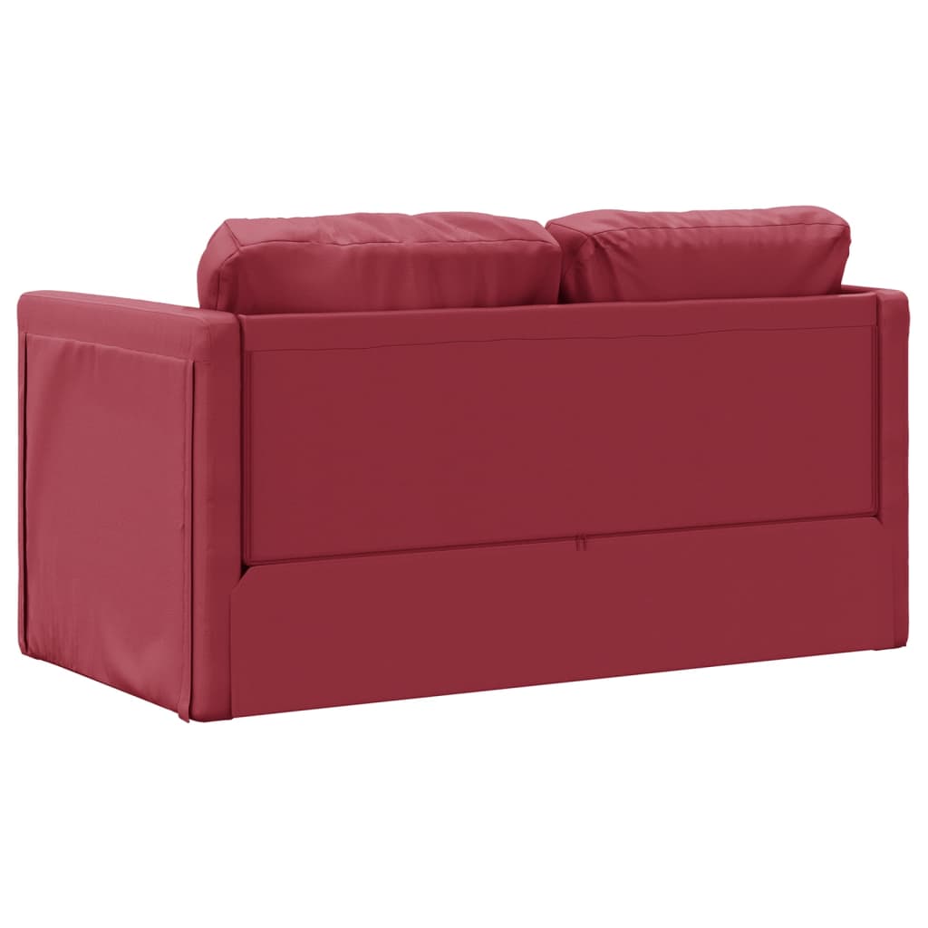 Canapea extensibilă 2 în 1, roșu vin, 112x174x55 cm piele eco