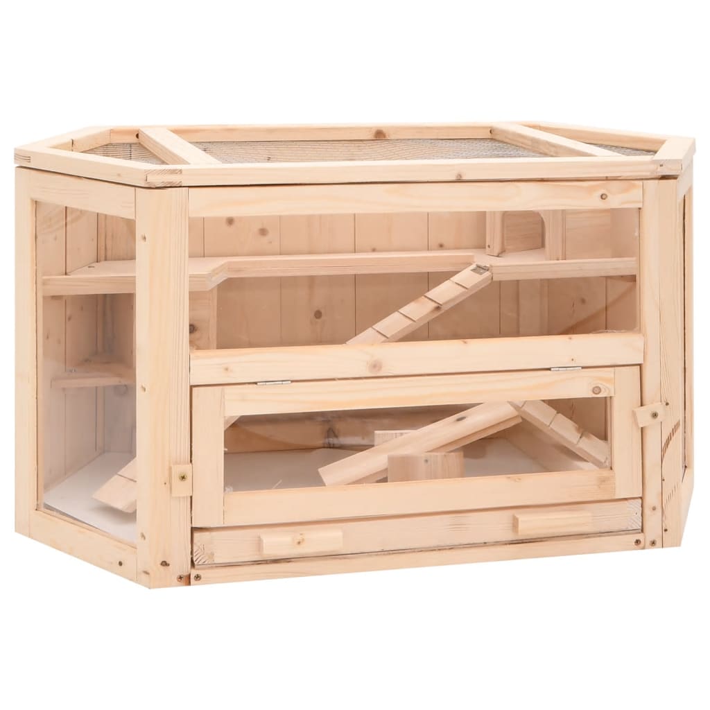 Cușcă pentru hamsteri, 80x40x43 cm, lemn masiv de brad - Lando