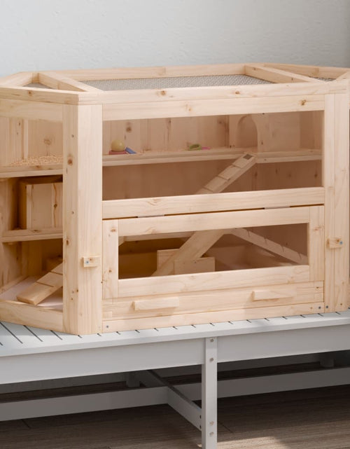 Încărcați imaginea în vizualizatorul Galerie, Cușcă pentru hamsteri, 80x40x43 cm, lemn masiv de brad - Lando
