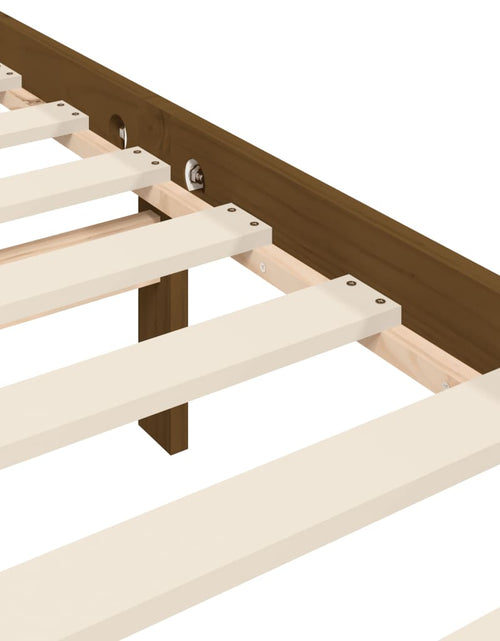 Загрузите изображение в средство просмотра галереи, Cadru de pat cu tăblie, maro miere, king size, lemn masiv
