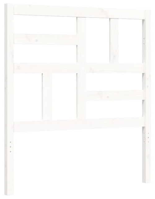 Încărcați imaginea în vizualizatorul Galerie, Cadru de pat cu tăblie, alb, 100x200 cm, lemn masiv
