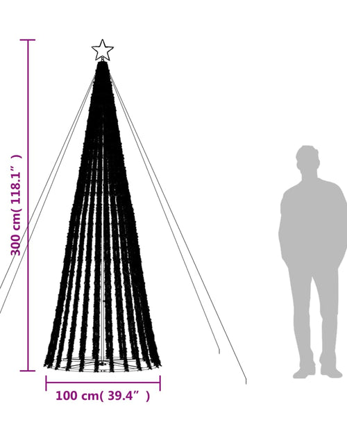 Încărcați imaginea în vizualizatorul Galerie, Con de lumină brad de Crăciun, 688 LED-uri alb rece, 300 cm
