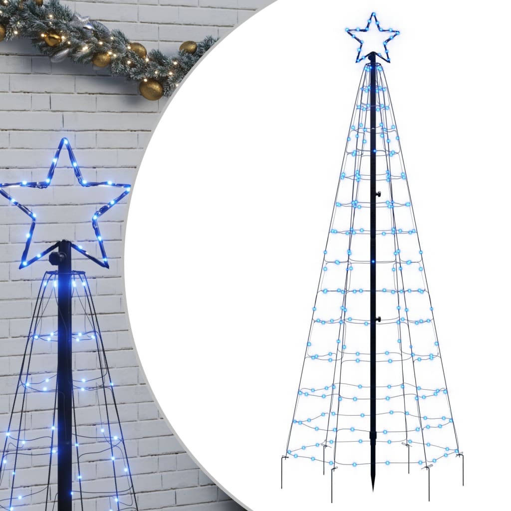 Lumină brad de Crăciun cu țăruși 220 LED-uri, albastru, 180 cm