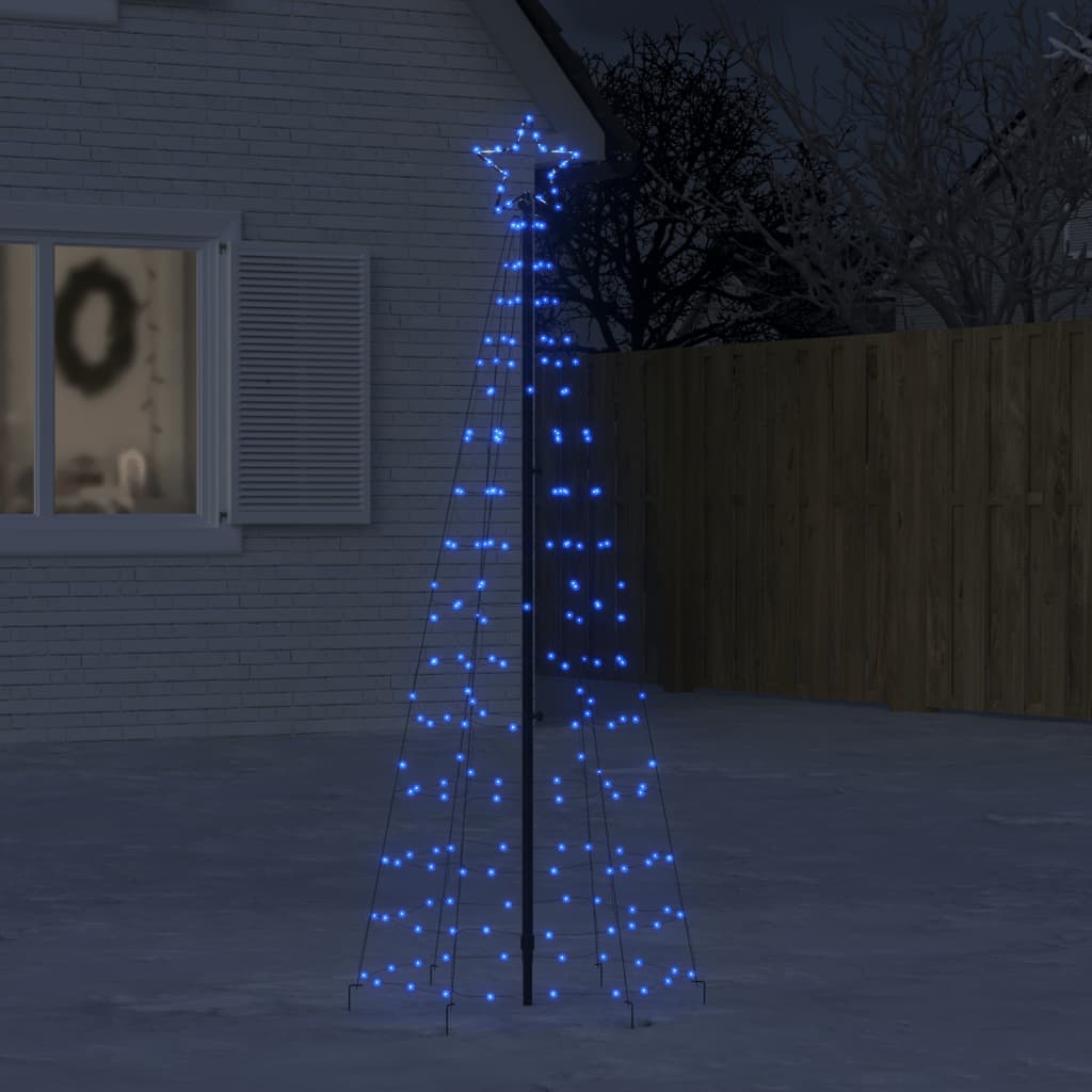 Lumină brad de Crăciun cu țăruși 220 LED-uri, albastru, 180 cm