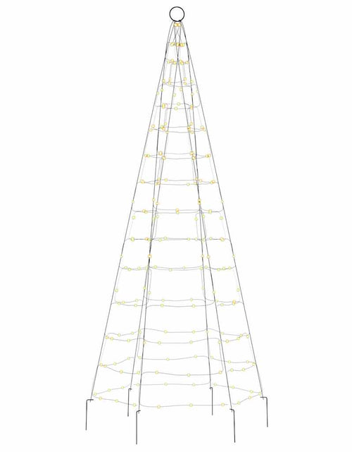 Загрузите изображение в средство просмотра галереи, Lumină brad de Crăciun pe catarg, 200 LED-uri, alb cald, 180 cm
