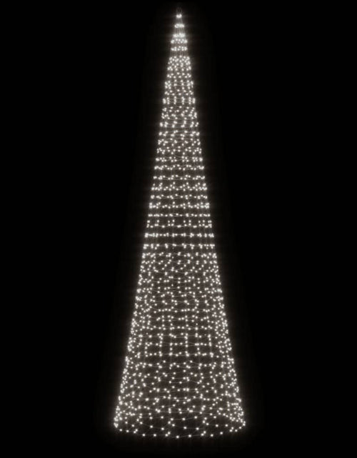 Încărcați imaginea în vizualizatorul Galerie, Lumină brad de Crăciun pe catarg, 1534 LED-uri, alb rece 500 cm
