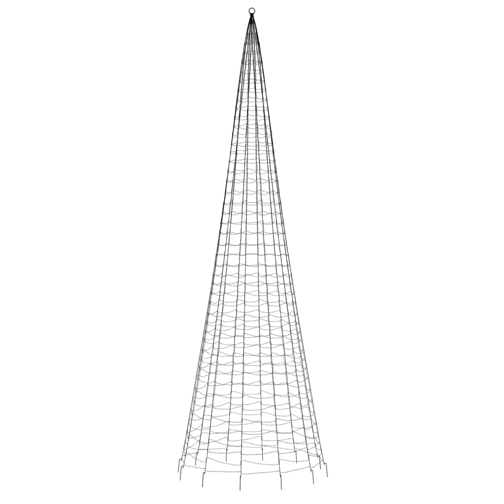 Lumină brad de Crăciun pe catarg, 1534 LED-uri, alb rece 500 cm