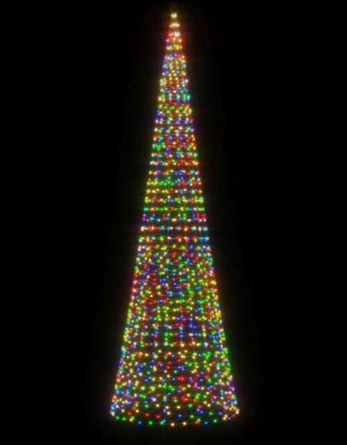 Загрузите изображение в средство просмотра галереи, Iluminat brad de Crăciun pe stâlp 1534 LED-uri colorate, 500 cm
