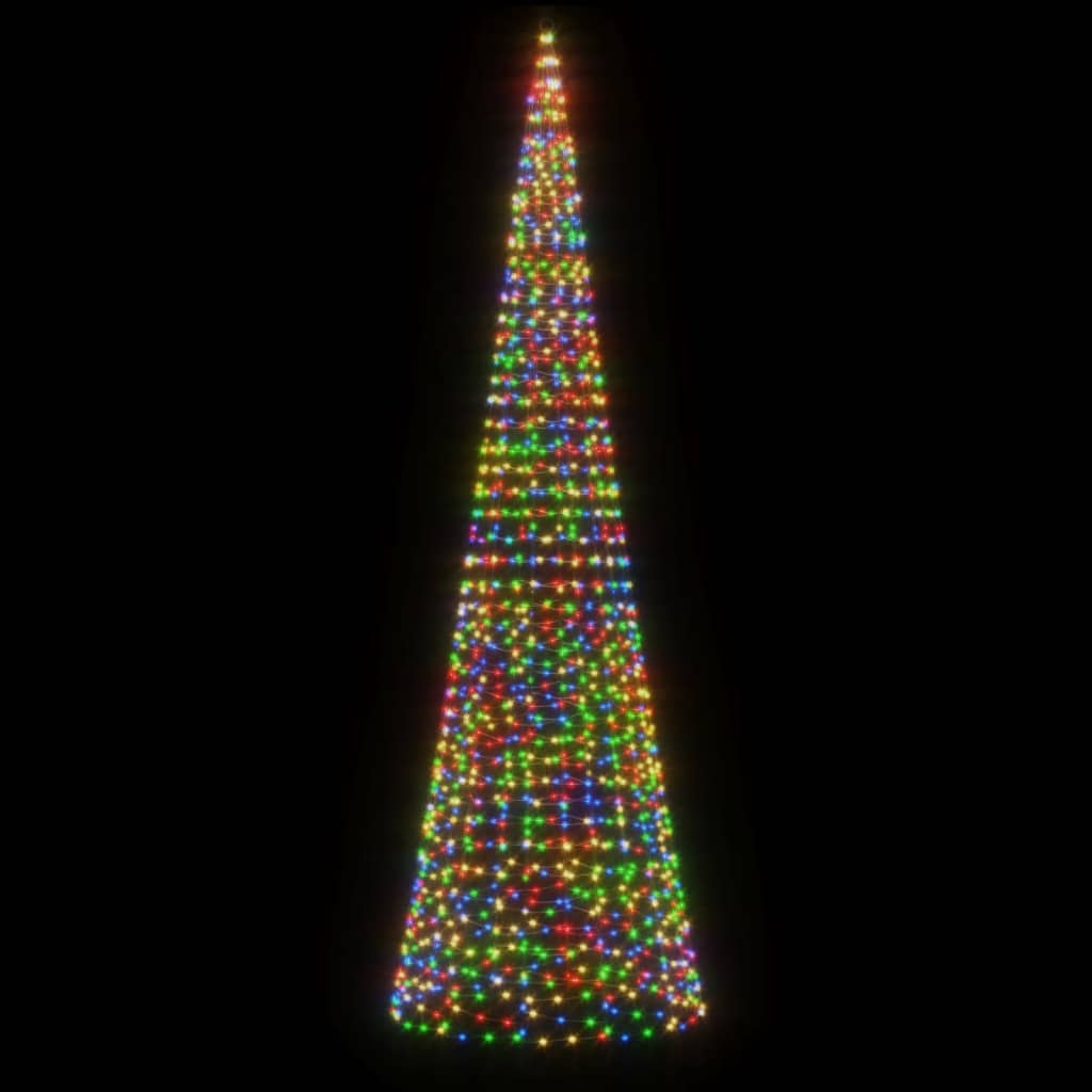 Iluminat brad de Crăciun pe stâlp 1534 LED-uri colorate, 500 cm