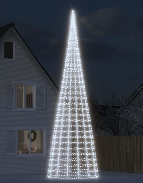 Încărcați imaginea în vizualizatorul Galerie, Lumină brad de Crăciun pe catarg, 3000 LED-uri, alb rece 800 cm
