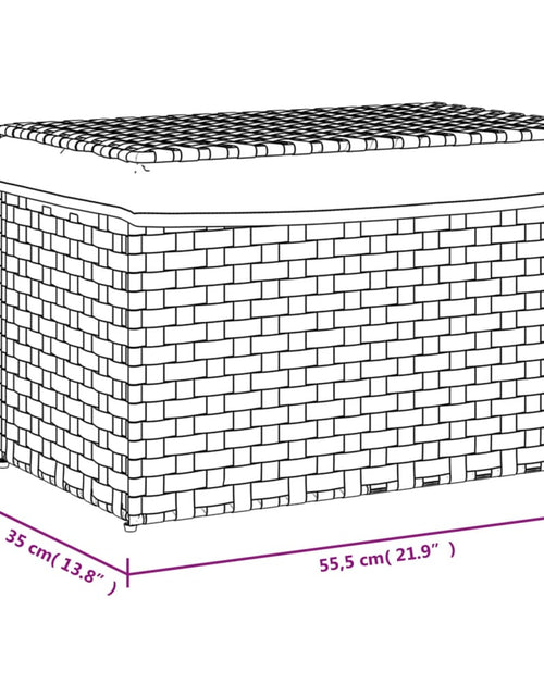 Încărcați imaginea în vizualizatorul Galerie, Coș de rufe cu capac, maro închis, 55,5x35x34 cm, poliratan
