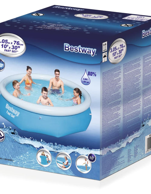 Загрузите изображение в средство просмотра галереи, Bestway Piscină gonflabilă Fast Set, 305 x 76 cm, rotundă, 57266
