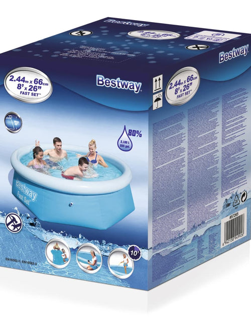 Загрузите изображение в средство просмотра галереи, Bestway Piscină gonflabilă Fast Set, 244x66 cm, rotundă, 57265
