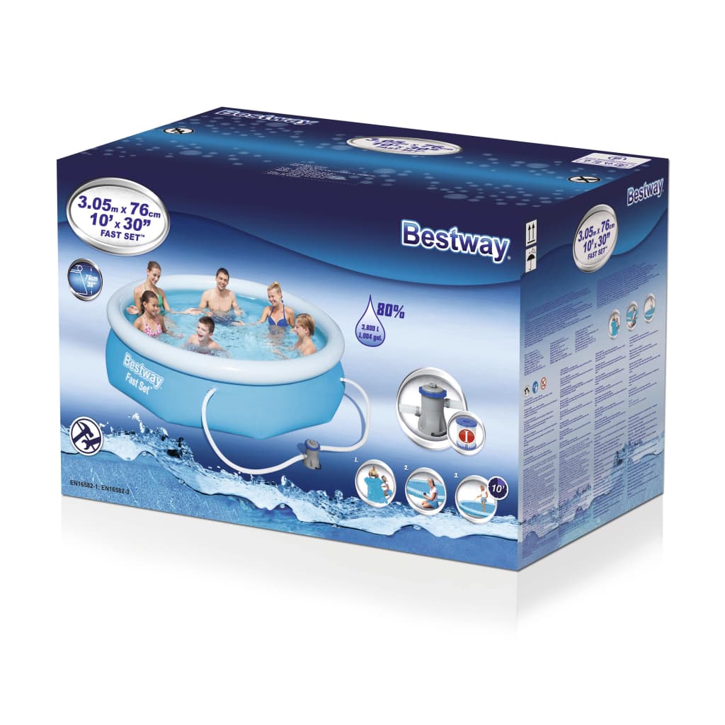 Bestway Set piscină Fast Set, 305 x 76 cm, 57270