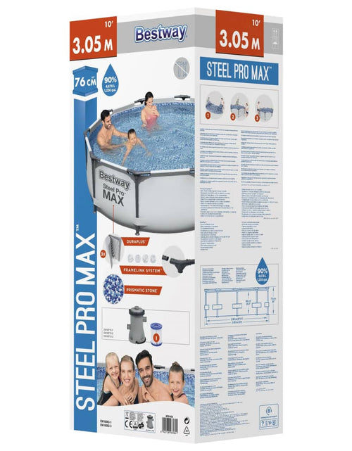 Încărcați imaginea în vizualizatorul Galerie, Bestway Set de piscină Steel Pro MAX, 305 x 76 cm
