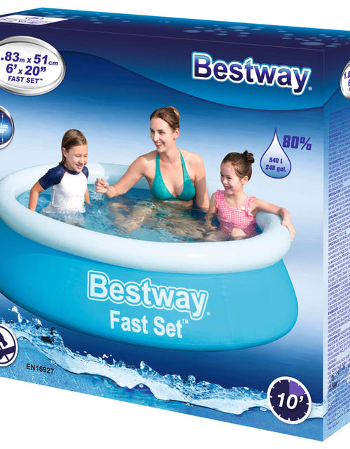 Încărcați imaginea în vizualizatorul Galerie, Bestway Piscina gonflabilă Fast Set, albastru, 183x51 cm, rotundă
