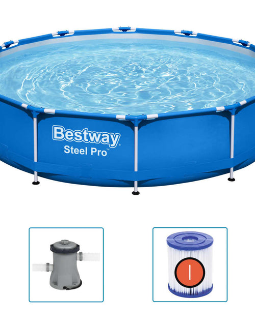 Загрузите изображение в средство просмотра галереи, Bestway Piscină cu cadru Steel Pro, 366 x 76 cm
