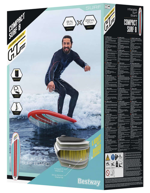 Încărcați imaginea în vizualizatorul Galerie, Bestway Placă SUP gonflabilă Hydro-Force Compact Surf 8, 243x57x7 cm
