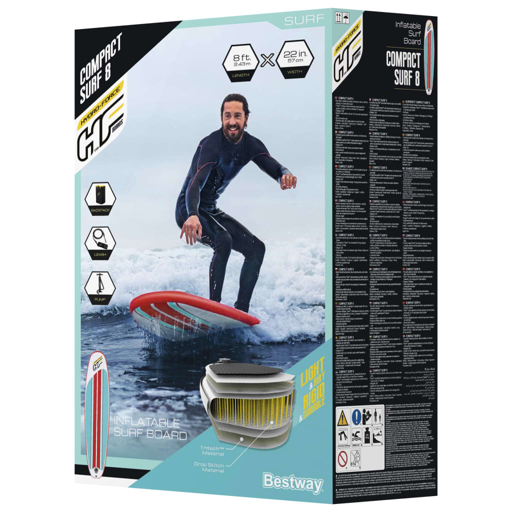 Bestway Placă SUP gonflabilă Hydro-Force Compact Surf 8, 243x57x7 cm