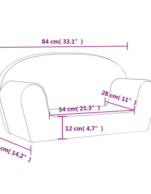 Încărcați imaginea în vizualizatorul Galerie, Canapea de copii cu 2 locuri, gri deschis cu stele, pluș moale
