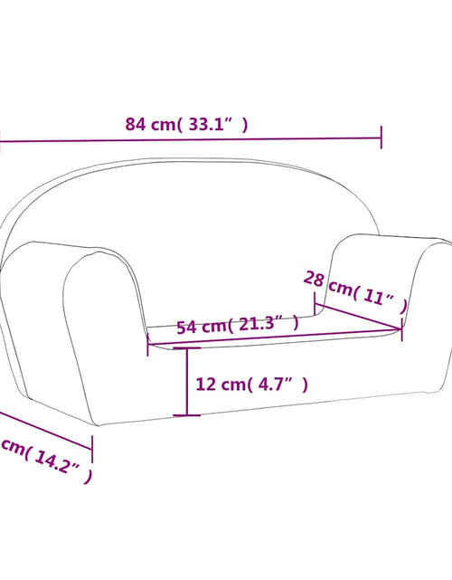 Încărcați imaginea în vizualizatorul Galerie, Canapea pentru copii cu 2 locuri, cremă moale de pluș
