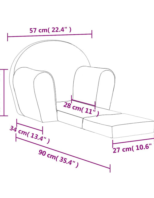Încărcați imaginea în vizualizatorul Galerie, Canapea extensibilă pentru copii cremă moale de pluș
