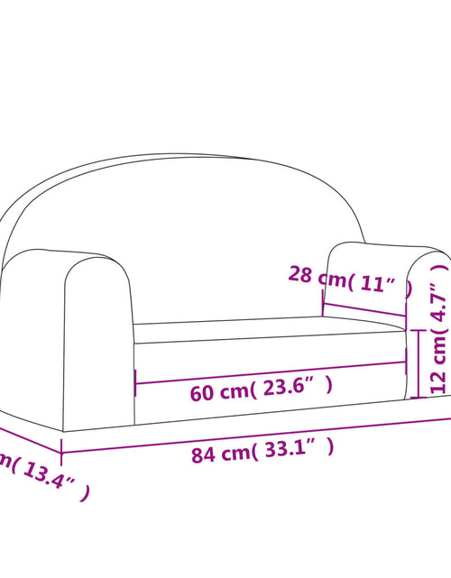Încărcați imaginea în vizualizatorul Galerie, Canapea pentru copii cu 2 locuri, antracit, pluș moale
