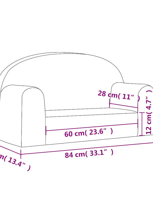 Загрузите изображение в средство просмотра галереи, Canapea pentru copii cu 2 locuri, cremă moale de pluș
