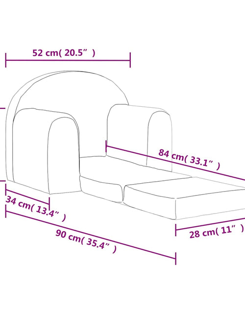 Загрузите изображение в средство просмотра галереи, Canapea extensibilă pentru copii cremă moale de pluș
