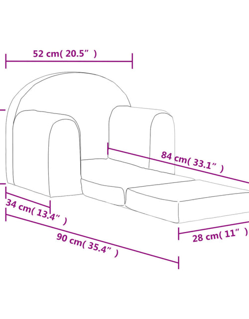 Încărcați imaginea în vizualizatorul Galerie, Canapea extensibilă pentru copii, roz, pluș moale
