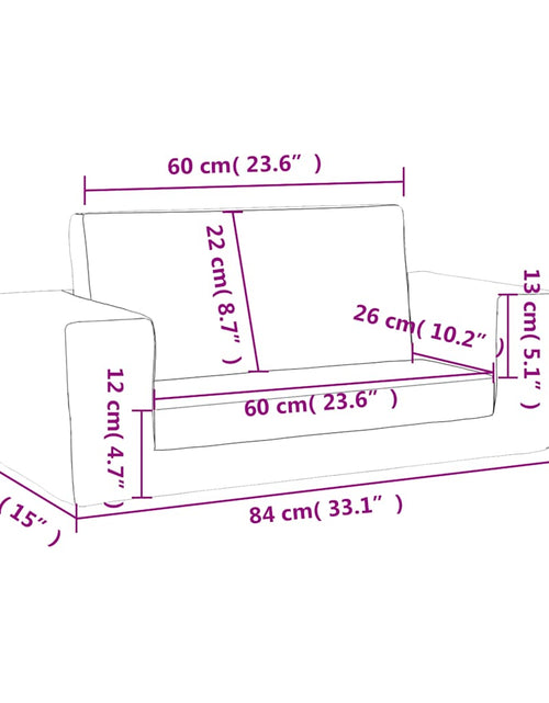 Încărcați imaginea în vizualizatorul Galerie, Canapea extensibilă de copii cu 2 locuri, crem, pluș moale
