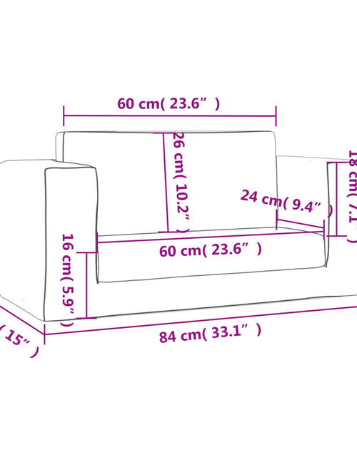 Încărcați imaginea în vizualizatorul Galerie, Canapea extensibilă de copii cu 2 locuri, antracit, pluș moale
