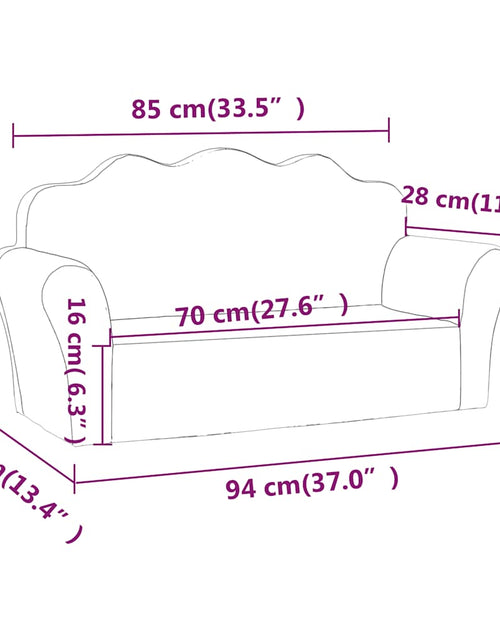 Încărcați imaginea în vizualizatorul Galerie, Canapea pentru copii cu 2 locuri, cremă moale de pluș
