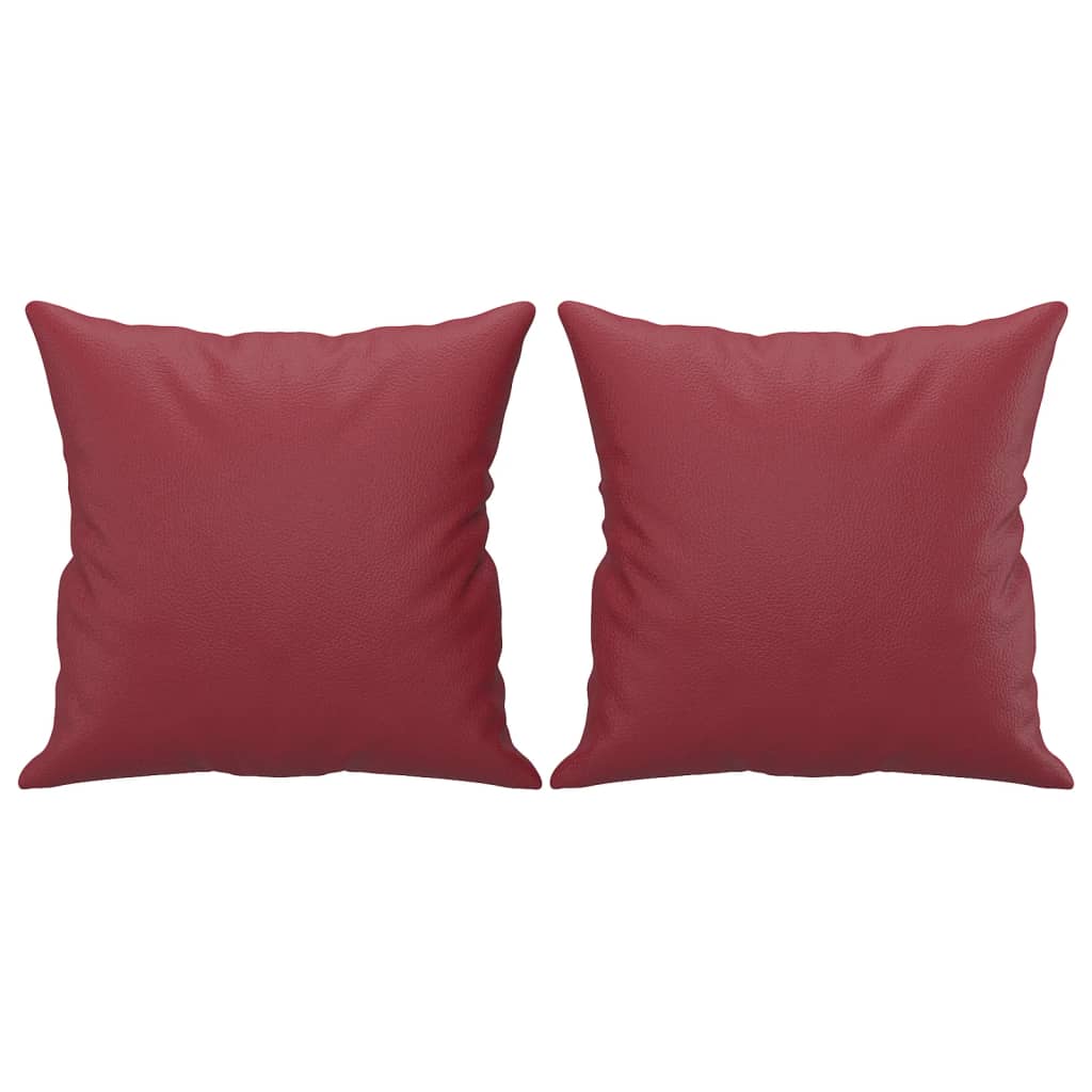 Canapea cu 3 locuri cu pernuțe, roșu vin 180 cm piele ecologică