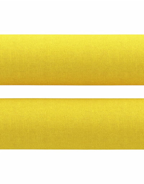 Încărcați imaginea în vizualizatorul Galerie, Canapea cu 2 locuri cu pernuțe, galben deschis, 140 cm, textil
