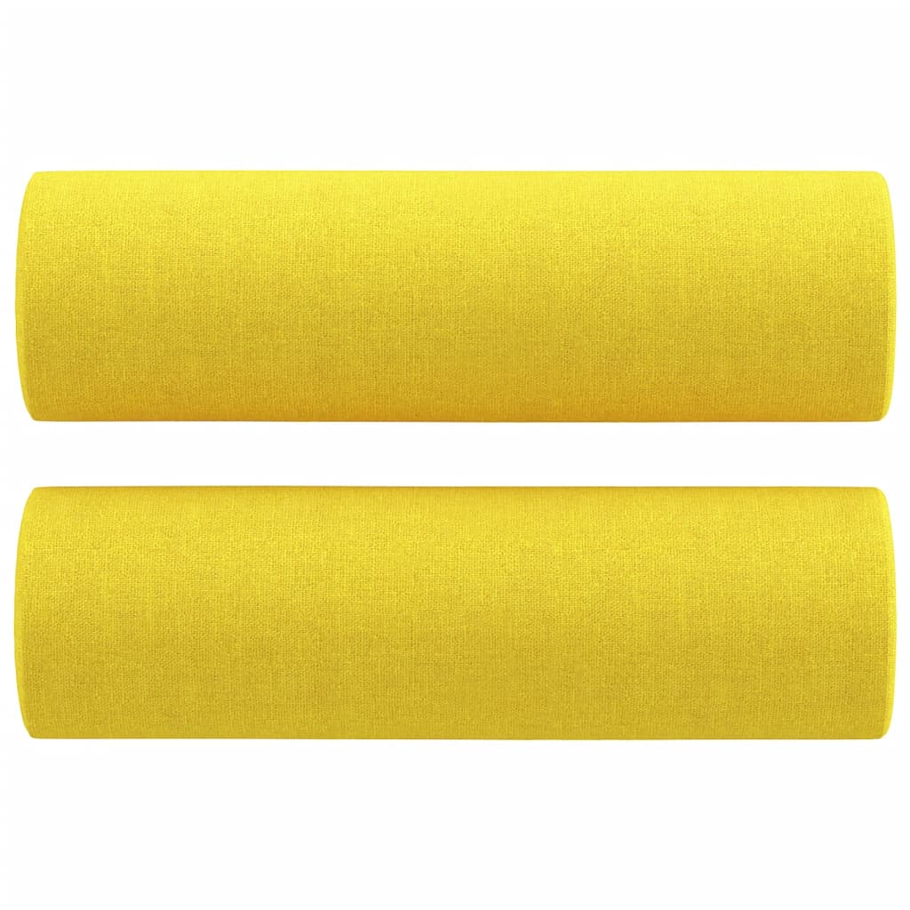 Canapea cu 3 locuri cu pernuțe, galben deschis, 180 cm, textil