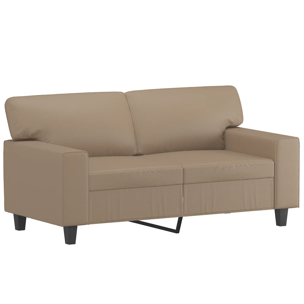 Canapea cu 2 locuri cu pernuțe, cappuccino, 120 cm, piele eco.