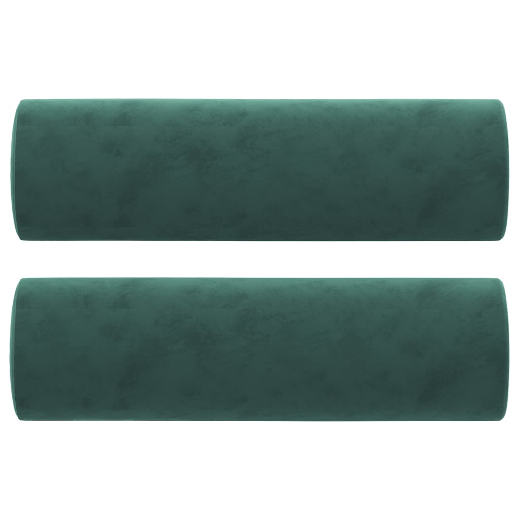 Canapea cu 2 locuri cu pernuțe, verde închis, 120 cm, catifea