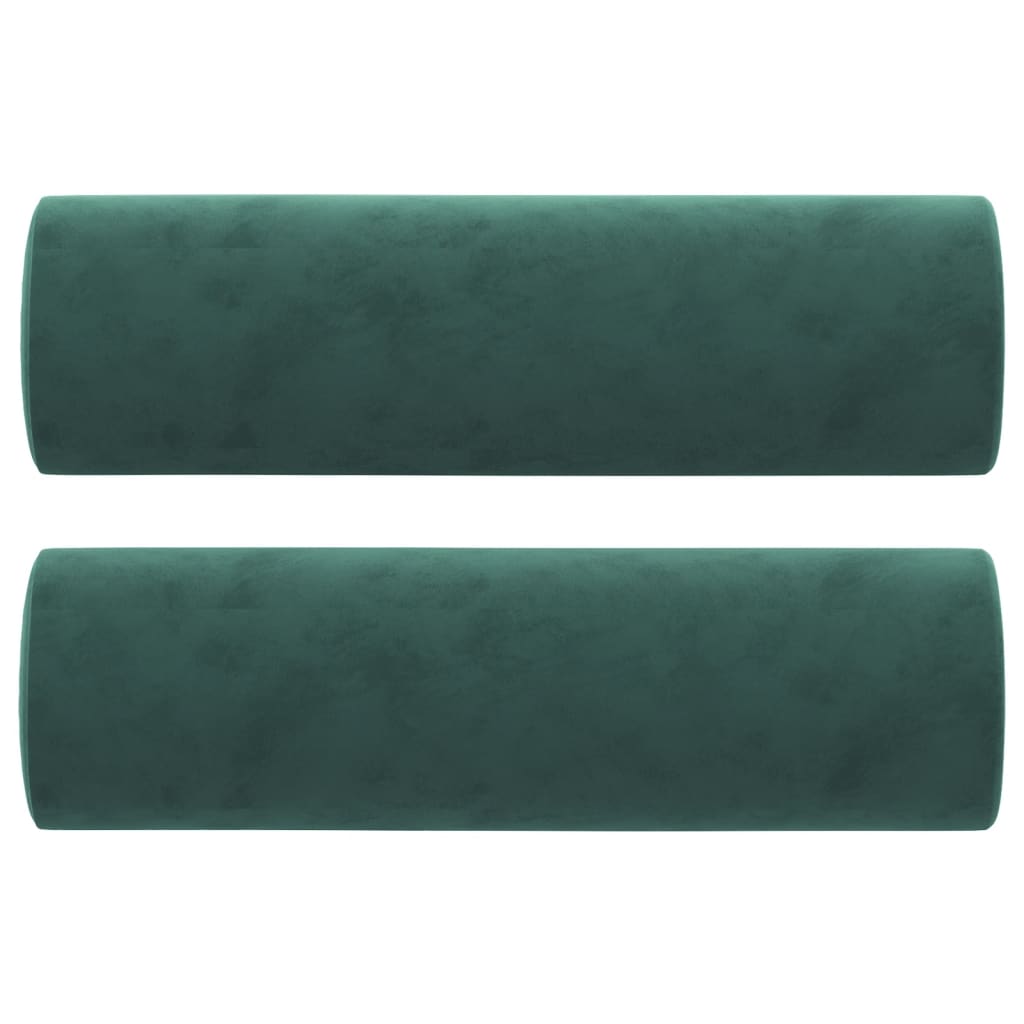 Canapea cu 3 locuri cu pernuțe, verde închis, 180 cm, catifea