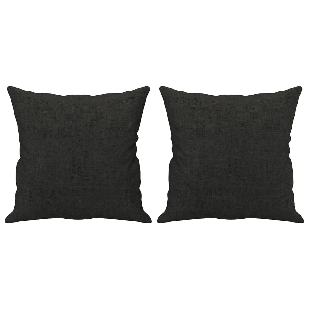 Canapea cu 3 locuri cu pernuțe, negru, 180 cm, textil