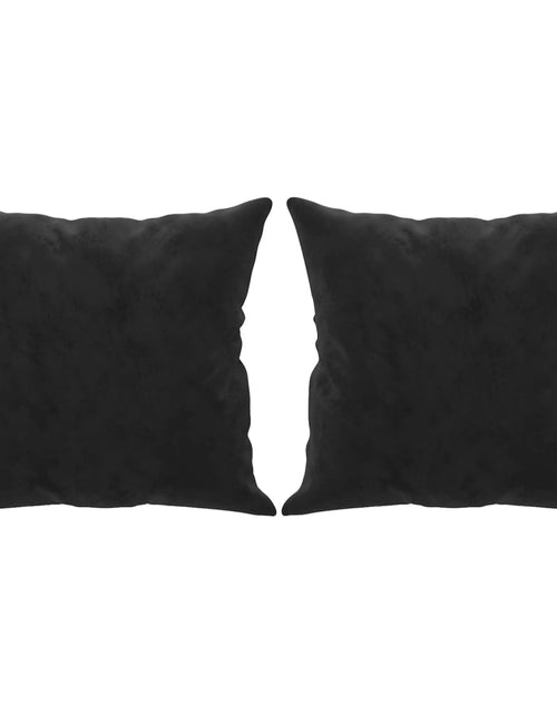 Încărcați imaginea în vizualizatorul Galerie, Canapea cu 3 locuri cu pernuțe, negru, 180 cm, catifea
