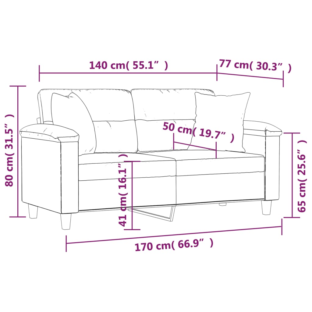 Canapea cu 2 locuri cu pernuțe, roșu vin 140 cm piele ecologică