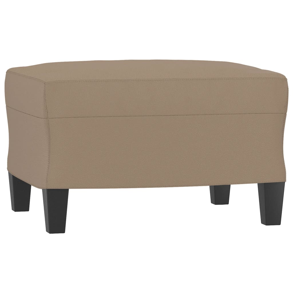 Canapea cu 3 locuri / taburet cappuccino 180 cm piele ecologică
