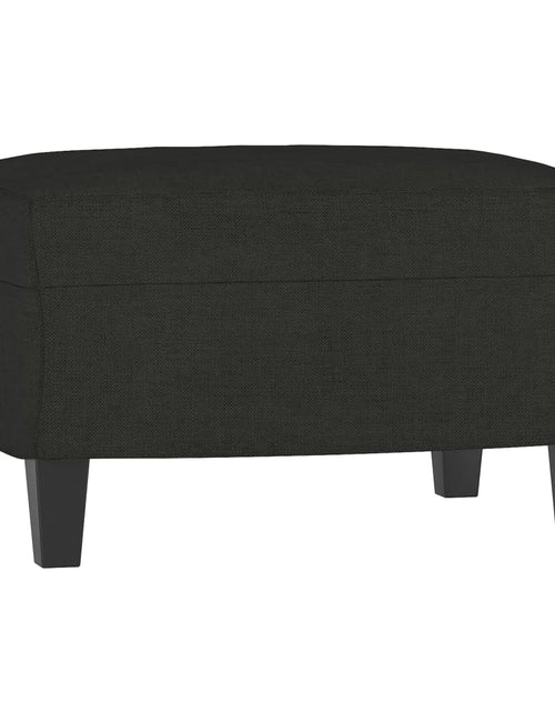 Încărcați imaginea în vizualizatorul Galerie, Fotoliu canapea cu taburet, negru, 60 cm, material textil
